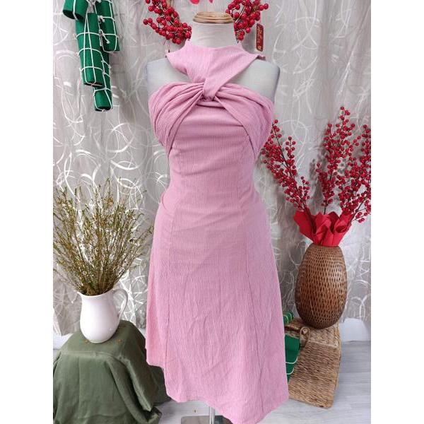 3CE thanh lý - Đầm cổ yếm xoắn ngực bymo - SIZE S