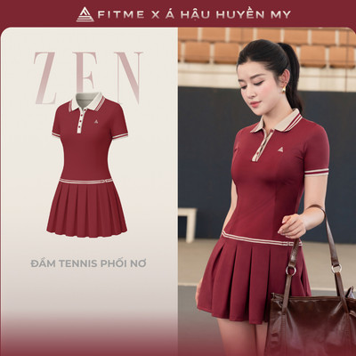 [SALE UPTO 70%] Váy tennis pickleball nữ Fitme ZEN CE xếp ly tặng kèm quần bảo hộ, chất co giãn thoáng khí DNTN01