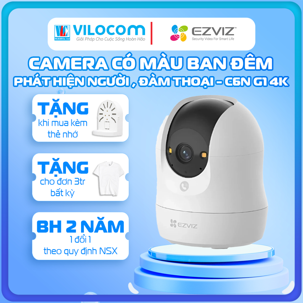Camera C6N G1 8MP IP hồng ngoại không dây 5.0 3.0 Megapixel EZVIZ C6N 3MP - Hàng Chính Hãng