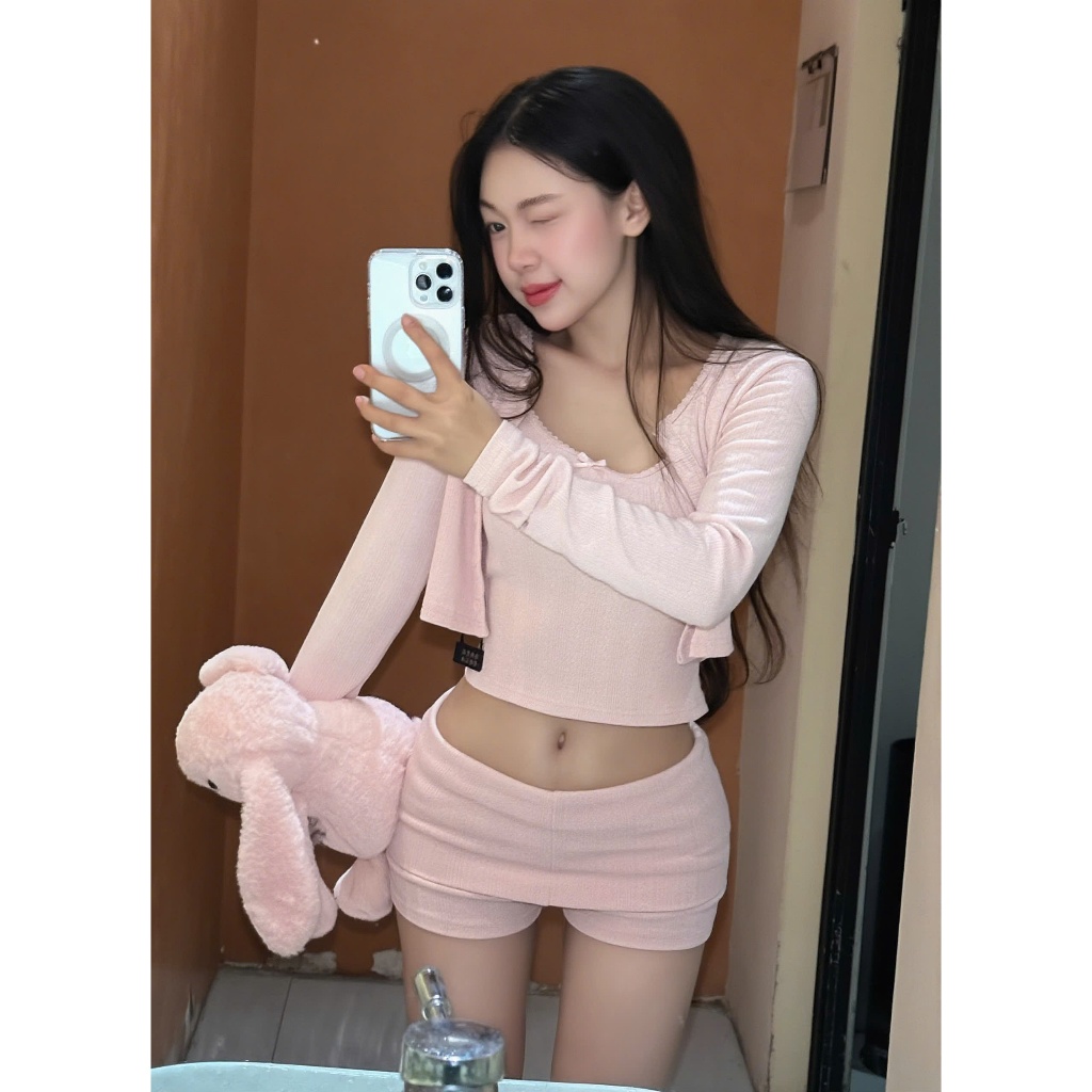 Set Đồ 3 Món Ôm Body Thun Gân Cao Cấp Mềm Mịn Tôn Dáng Hàng TAOBAO Loại Đẹp - XO2607