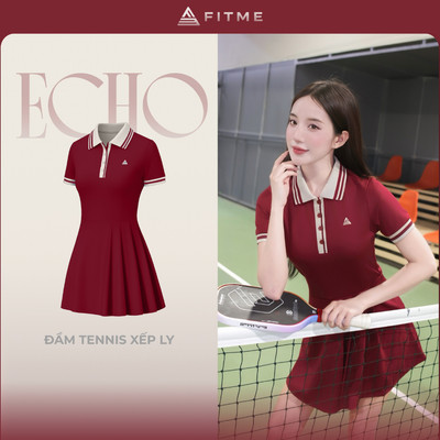 [SALE UPTO 70%] Váy tennis pickleball nữ Fitme ECHO CE xếp ly một bên tặng kèm quần bảo hộ thoáng khí DXTN01