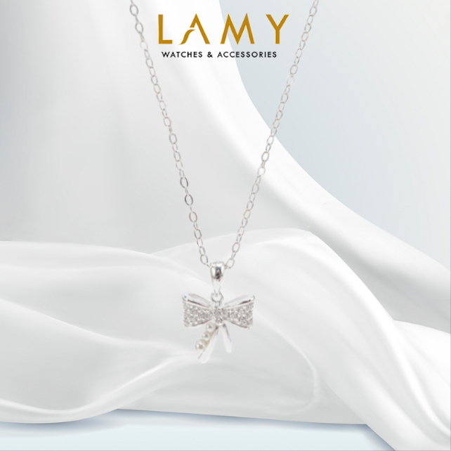 Dây chuyền bạc nữ LAMY Cute Bow Necklace Silver 6364 - Dây chuyền bạc ta