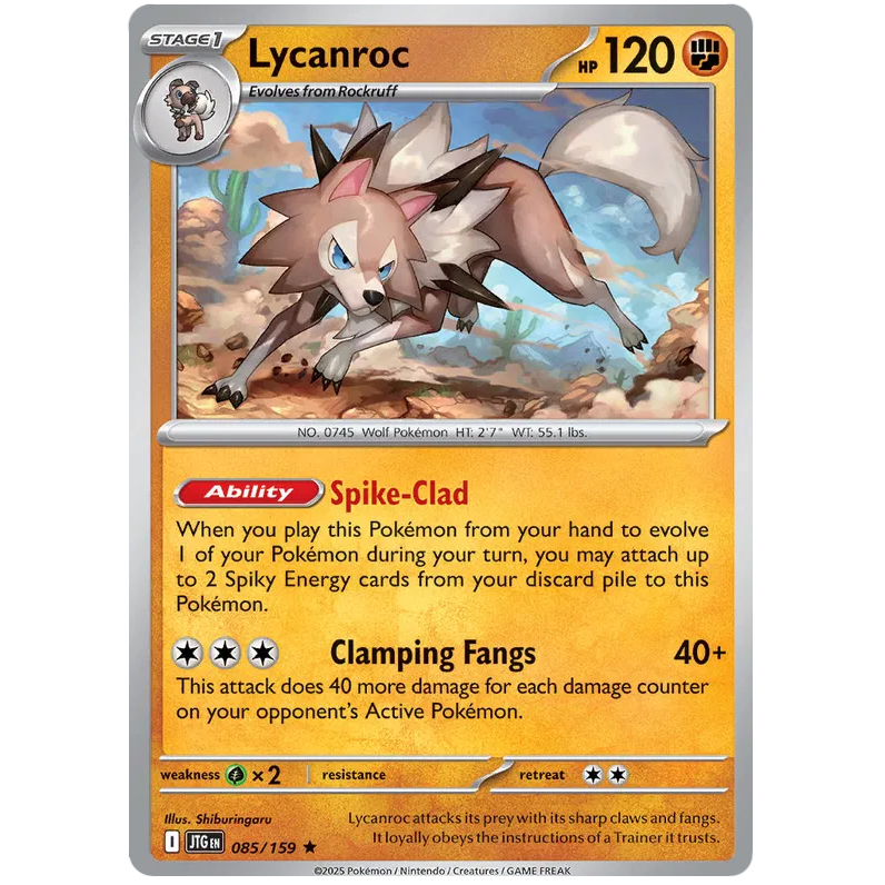 JTG - Pokemon TCG - Lycanroc - Holo Rare - 085/159