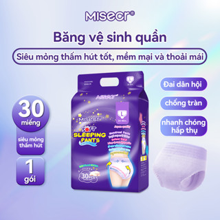Băng vệ sinh dạng quần Misecr, siêu mỏng, thoải mái, thấm hút tốt, 30 miếng/gói