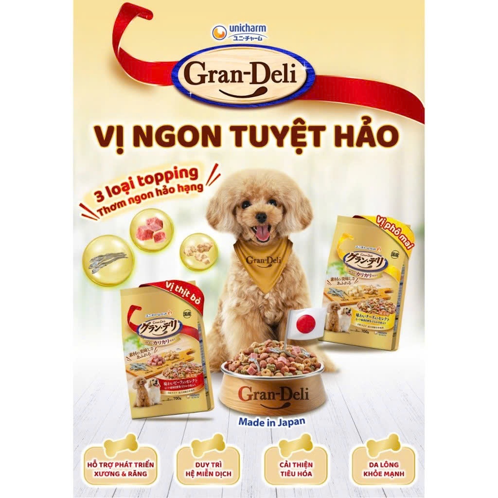 Thức ăn hạt cho chó trưởng thành Gran-Deli 700g