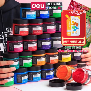 [TẶNG GOUACHE TÚI 100ML] Màu Nước Hũ 100ml Goat Gouache cao cấp Finenolo Deli Chất Siêu Mịn Pha Sẵn Dễ Trộn Màu Sắc Tươi
