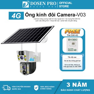 Solar giám sát Camera 2 mắt 4G WiFi 360 độ Dosen PRO 1080P HD IP Không thấm nước ngoài trời Ứng dụng V380 Pro