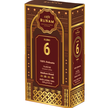Cà Phê Bột Runam Số 6 100% Robusta 100% pure coffee (250g)