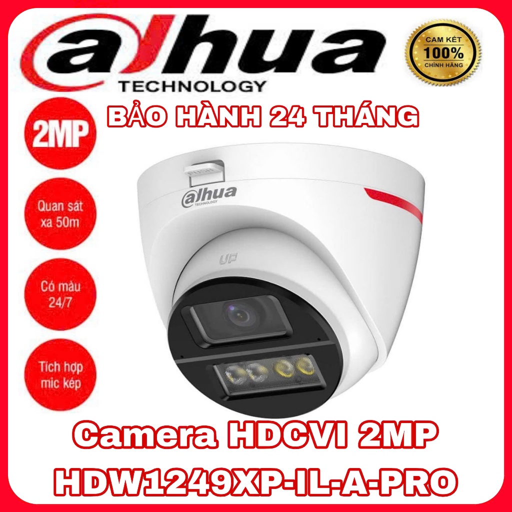 Camera HDCVI Wizcolor ánh sáng kép 2MP Dahua DH-HAC-HDW1249XP-IL-A-PRO