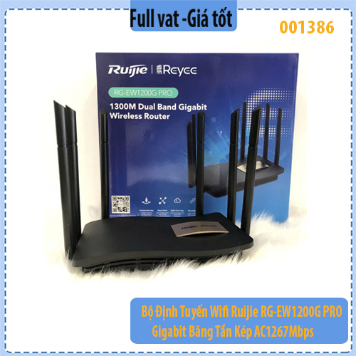Bộ Định Tuyến Wifi Ruijie RG-EW1200G PRO – Gigabit Băng Tần Kép AC1267Mbps – Hỗ Trợ Mesh – Hàng Chín