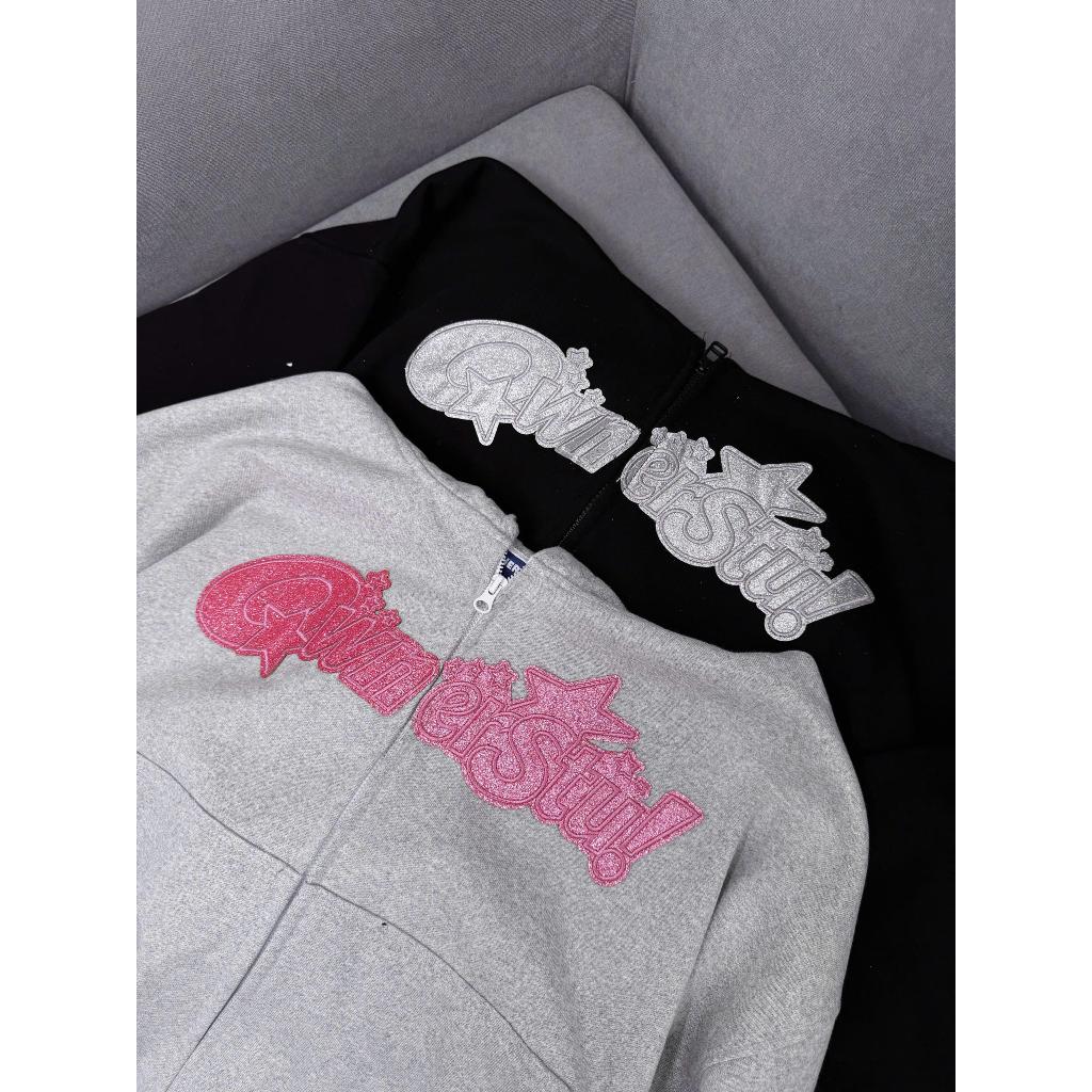 Áo khoác nỉ CHÂN CUA dây kéo BLINGSTAR OWNER Form Boxy - OWNER Hoodie Zip