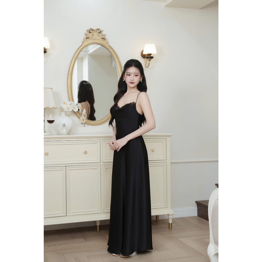 Váy Lụa Dài Phối Ren Cao Cấp Lụa Ngọc Trai – Váy Ngủ Luxury Mềm Mại Quyến Rũ Sang Trọng Cho Nàng | BigBuy360 - bigbuy360.vn