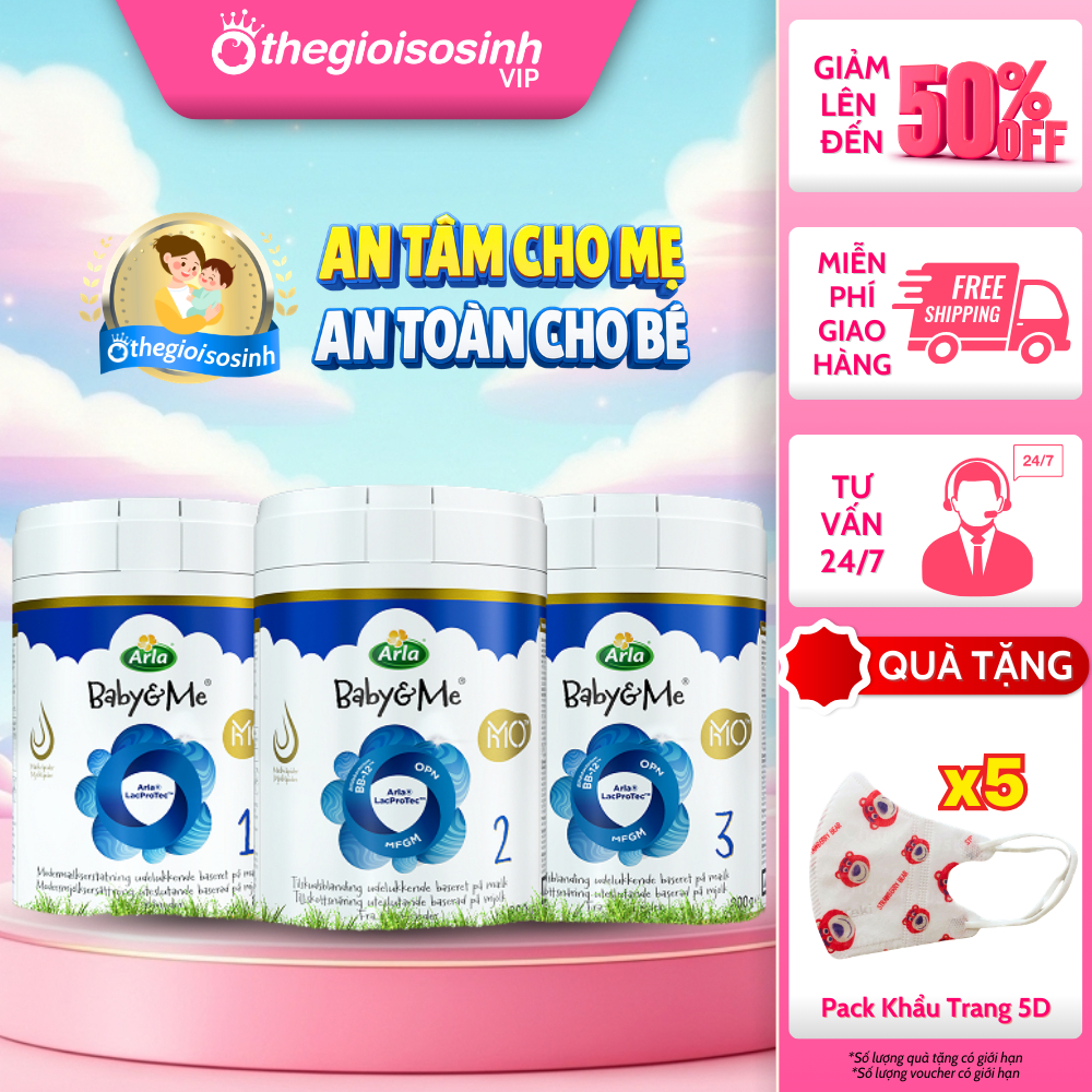 [✨DATE XA - DEAL SỐC] Sữa Arla Baby&Me HMO Bổ Sung 5 HMO, OPN, BB-12-Bé Lớn Khôn Từng Ngày TGSS VIP