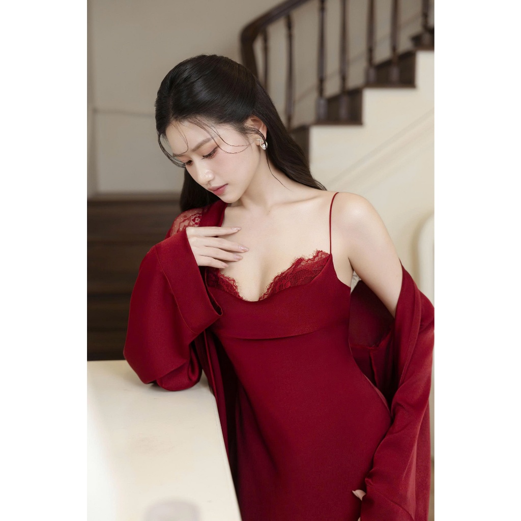 Váy Lụa Dài Phối Ren Cao Cấp Lụa Ngọc Trai – Váy Ngủ Luxury Mềm Mại Quyến Rũ Sang Trọng Cho Nàng | BigBuy360 - bigbuy360.vn