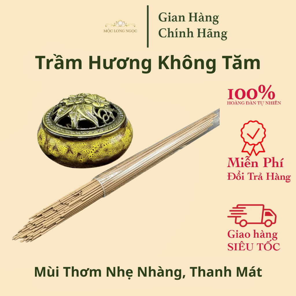 Nhang Trầm không tăm, Trầm hương Quảng Nam không tăm dùng thờ cúng, mùi trầm dễ chịu thanh mát
