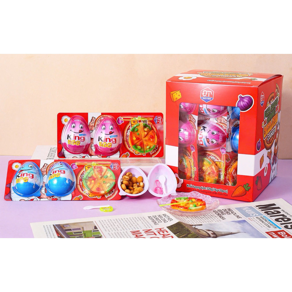 Hộp 20khay kẹo trứng pizza 5k