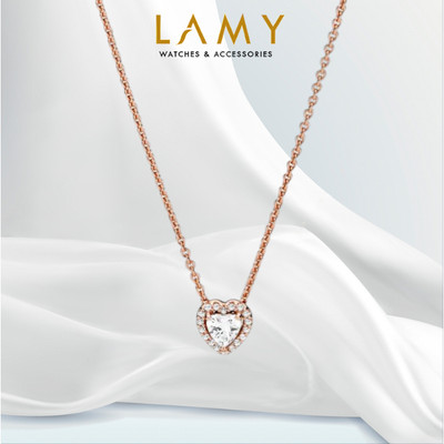 Dây chuyền bạc LAMY White Heart Stone Necklace Rose Gold 6173
