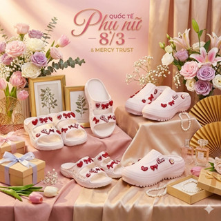 [FULLBOX, STICKER Giống Hình, Vớ] Dép Sục MERCY TRUST Trang Trí Sticker 2026 – Dép Nam Nữ Xinh Xắn, Êm Nhẹ, Tôn Dáng