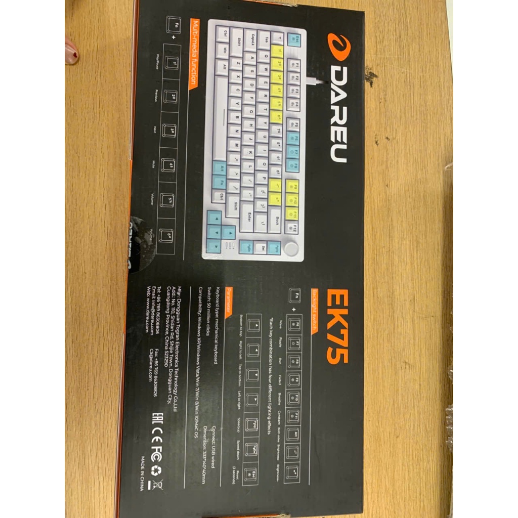 Bàn phím cơ có dây Dareu EK75 Grey-Black