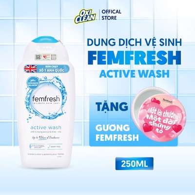Dung Dịch Vệ Sinh Nữ Femfresh Active Fresh Wash Chứa Ion Bạc Bảo Vệ Tối Ưu Giúp Vùng Kín Sạch, Thơm, Tươi Mới 250ml