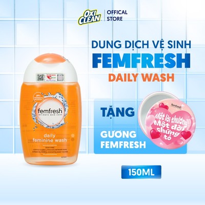 Dung Dịch Vệ Sinh Phụ Nữ Femfresh Daily Intimate Wash 150ml Bảo Vệ Vùng Kín Sạch, Thơm, pH 4.3 Cân Bằng
