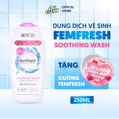 Dung Dịch Vệ Sinh Phụ Nữ Femfresh Soothing Wash Sạch Thơm Tươi Mới Lợi Khuẩn Lactobacillus Giảm Vấn Đề Phụ Khoa