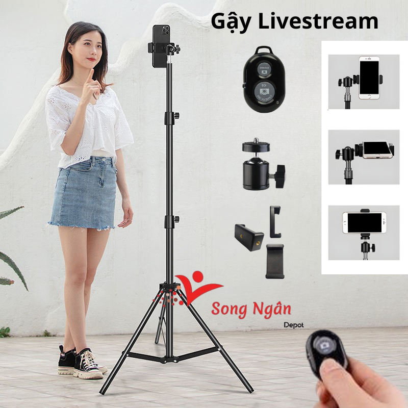 Gậy livestream gậy chụp ảnh quay video reivew sản phẩm cho điện thoại tiện lợi selfie phụ kiện | BigBuy360 - bigbuy360.vn