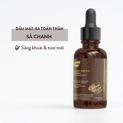 Dầu massage toàn thân Kobi Lemongrass 100ml thư giãn hương sả chanh sạch thoáng