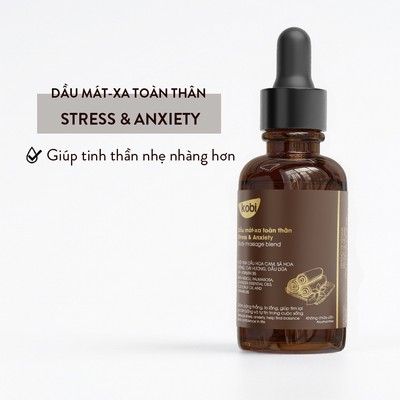 Dầu massage toàn thân Kobi Stress & Anxiety 100ml thư giãn giảm căng thẳng dễ chịu