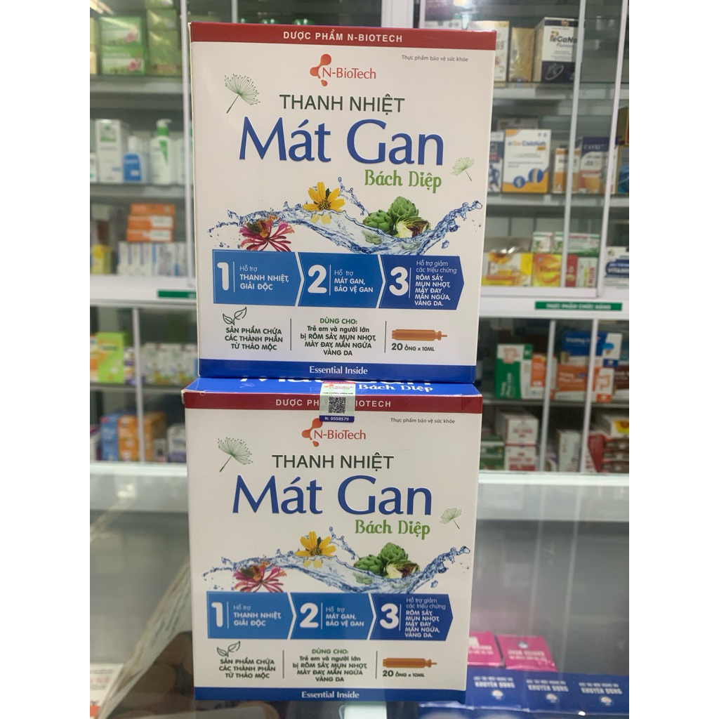 Thanh nhiệt mát gan Bách Diệp của công ty N-biotech dùng cho trẻ em từ 1 tuổi và người lớn