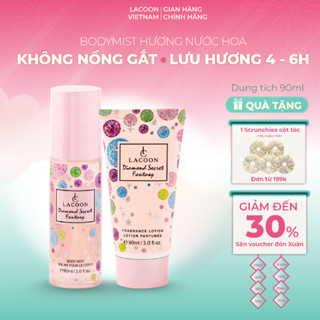[BEST SELLER] Set Body Mist & Body Lotion LACOON 90ML – Hương Nước Hoa, Dưỡng Ẩm Sâu, Lưu Hương Lâu Trên Da