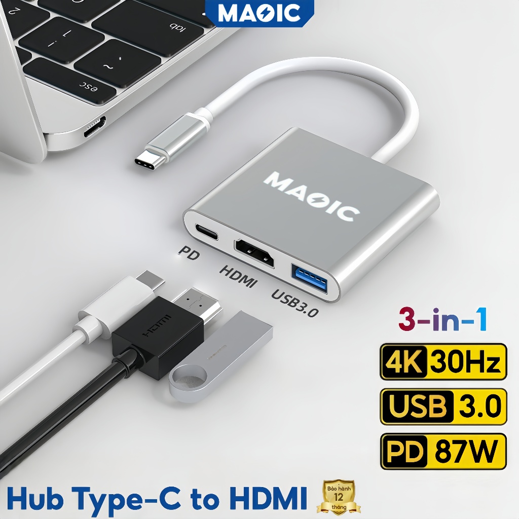 cổng chuyển đổi type c hub 2/3/4/6/8 in 1 Dock HDMI/USB/PD/RJ45 cổng chuyển đổi macbook/laptop