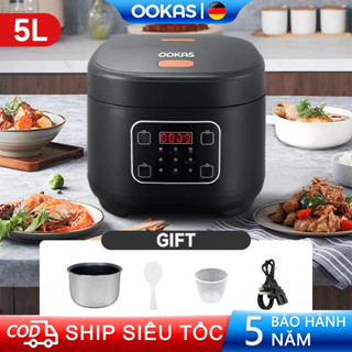 OOKAS Nồi Cơm Điện đa năng chống dính  Nấu ăn nhanh công suất cao 5L dung tích lớn 220V