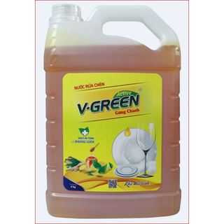 Nước rửa chén  Vgreen 4kg ( Hương Quế, Gừng chanh, Thiên nhiên)