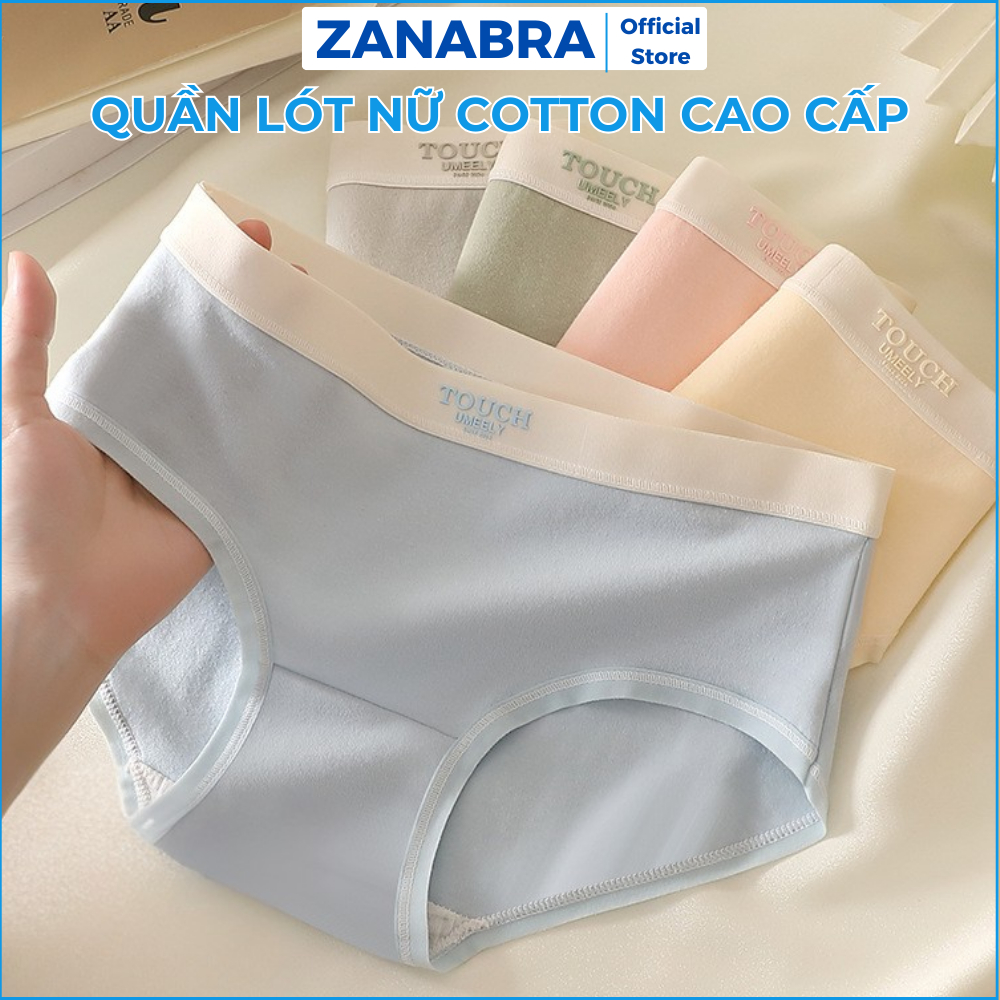 Quần Lót Nữ Cotton Cao Cấp Thiết Kế Cạp Chun Mềm Mại, Quần Chip Nữ Màu Pastel Nhẹ Nhàng ZANABRA L411