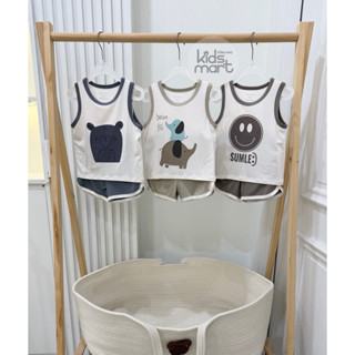 Anminaza - Bộ Ba lỗ in hình mềm mát cho bé AMI0463