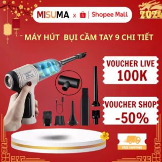 Máy Hút Bụi Cầm Tay Đa Năng Misuma Công suất 120W Bộ Lọc HEPA Hút Siêu Mạnh 9000PA Dùng Trên Ô tô và Nhà Cửa