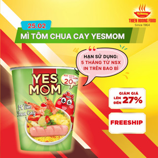 CÓ XÚC XÍCH TRONG LY - Thùng 24 ly mì Yes Mom Tôm Chua Cay 79.2gram/ly   [TMNLY0021]