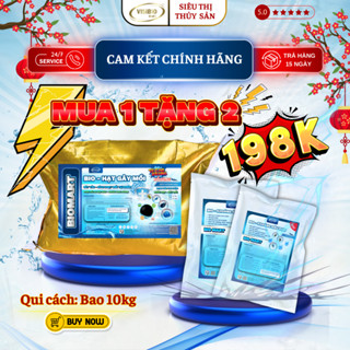 BIO HẠT GÂY MỒI - BIOMART [MUA 1 TẶNG 2] - HỮU CƠ SINH HỌC DẠNG VIÊN BAO 10KG - GÂY MỒI TRÙN CHỈ, ỐC GẠO & MÀU NƯỚC NHAN