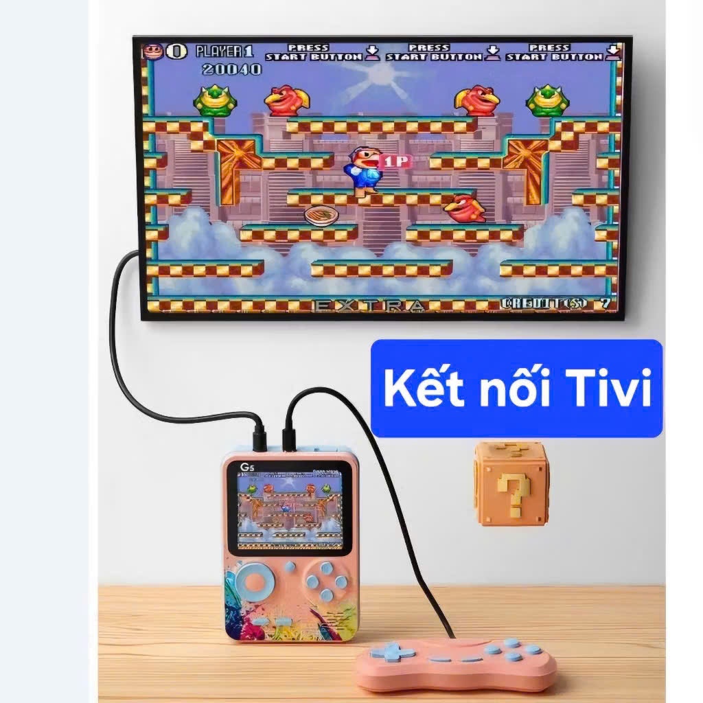 Máy Chơi Game Cầm Tay G5 - Kết Nối được với Ti Vi - Có thêm tay Game chơi được 2 người