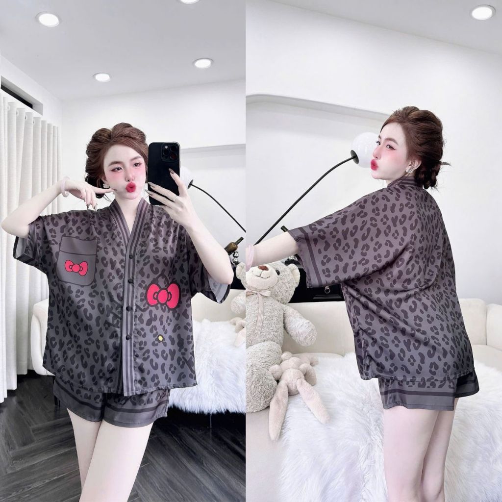 Đồ Ngủ Pijama Bigsize Cổ Y Đùi MIKY, Đồ Ngủ Bigsize lụa Latin In 3D cao cấp mềm mại xinh xắn 1 < 70KG | BigBuy360 - bigbuy360.vn