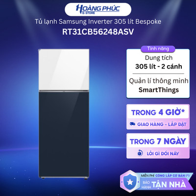 Tủ Lạnh Samsung Inverter 305 Lít Bespoke RT31CB56248ASV {Ship HCM 0Đ}