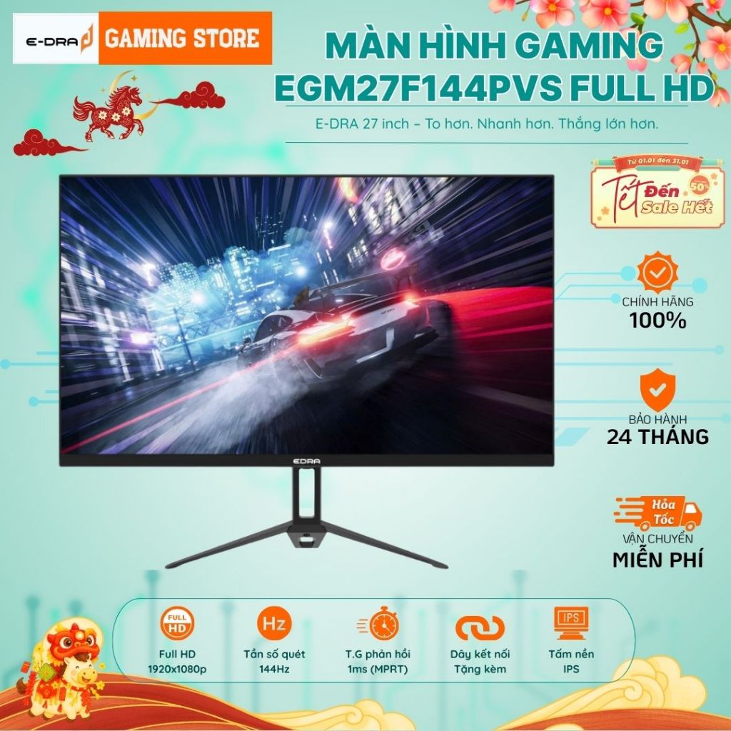 Màn hình Gaming EDRA EGM27F144PVS 27 inch FullHD 144Hz/1ms/IPS - Chính hãng BH 24 tháng