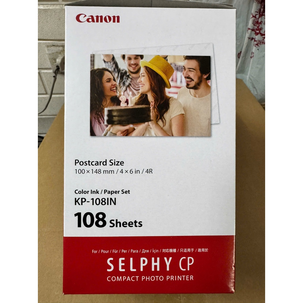 Hộp giấy mực máy in cp1500/Canon cp1000/cp1300/cp1200/cp910/cp810 gồm 108 tờ + 3 băng mực kp108in