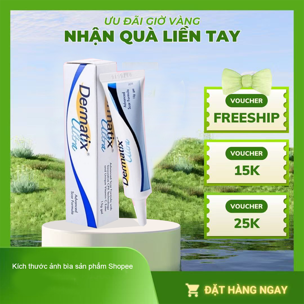 Chính Hãng Kem Mờ Sẹo Dermatix Ultra Giảm Da Sẹo Lồi Rỗ Lâu năm Sẹo Mặt Thâm Chân Tay Tuýt 15 Gram