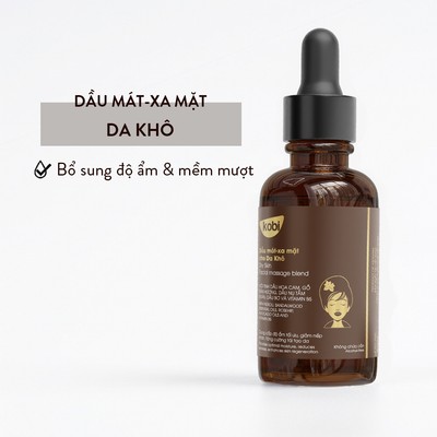 Dầu massage mặt Kobi Dry Skin 100ml cho da khô dưỡng ẩm massage da mặt