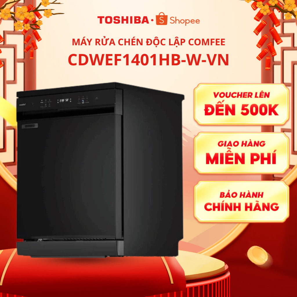 Máy rửa chén độc lập Comfee CDWEF1401HB-W-VN (14 bộ)- Bảo hành chính hãng 24 tháng