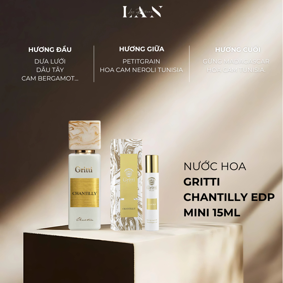 [LAN] Nước Hoa Nữ Gritti Chantilly EDP Mini 15ml