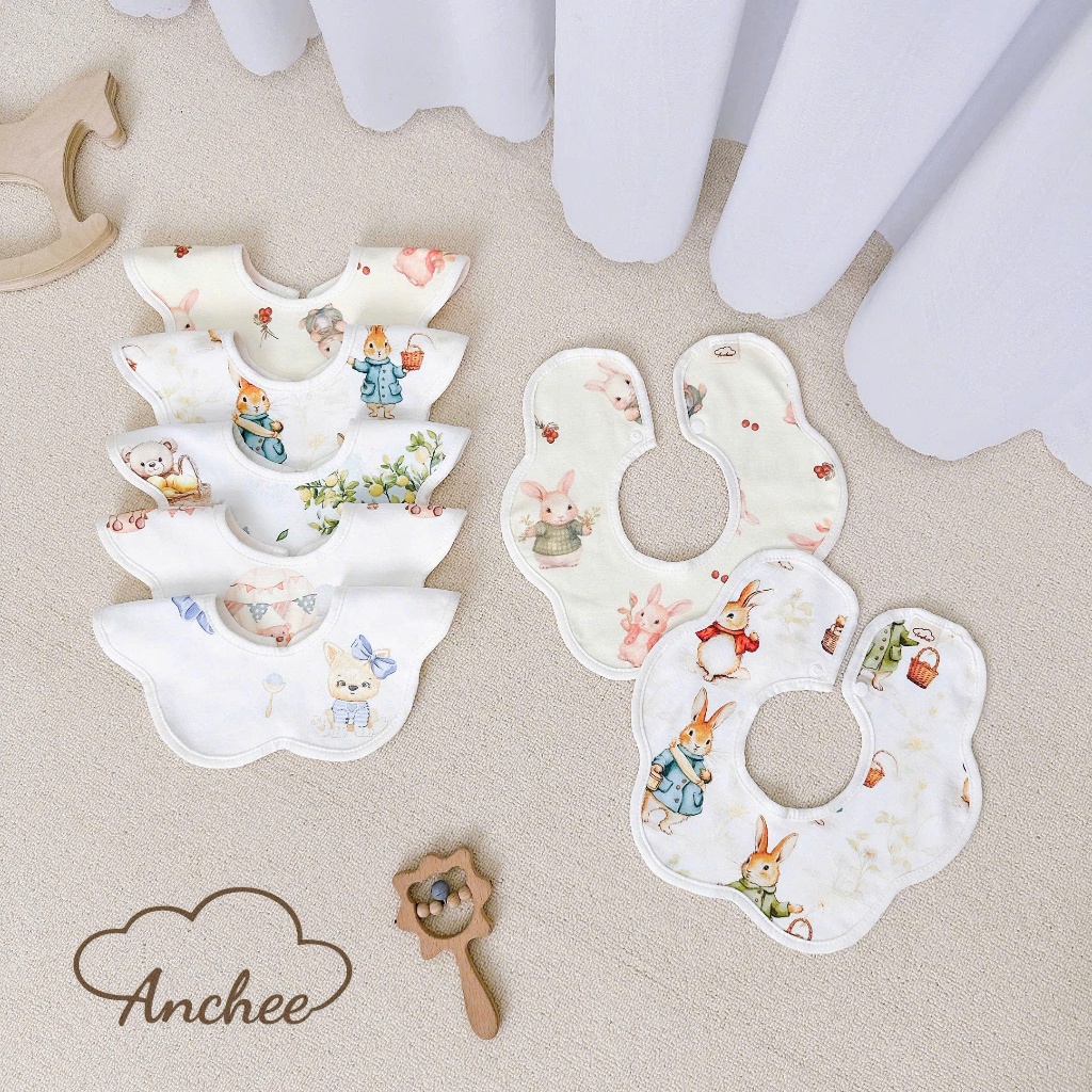 [Cổ Tích 2026] Yếm Cổ Tích Cotton Hàn Anchee Cao Cấp Đáng Yêu Và Mềm Mại Cho Bé Babico