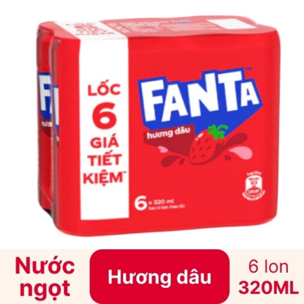 Fanta hương dâu lốc 6 lon 320ml